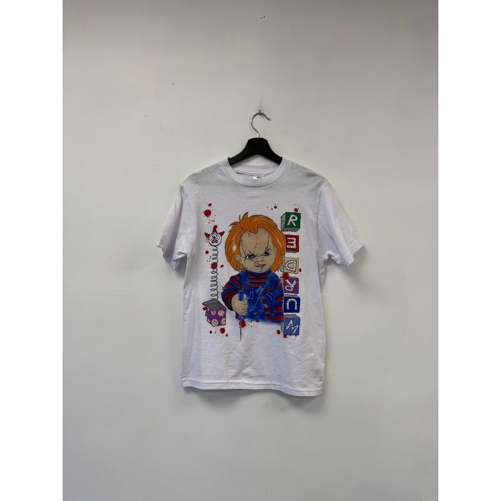 Vintage Chucky Shirt Small White Horror Graphic Tee INTEX American Activewear‎